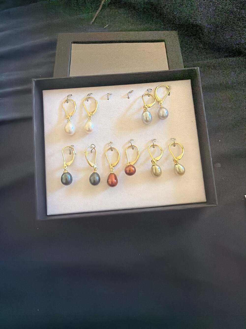 JTV 18K Gold Vermeil Cultured Freshwater Pearl Leverback Earrings - 5 Pair Lot